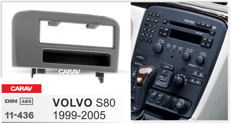 VOLVO S80 1999-2005  merkkikohtainen soitin asennuskehys  CARAV 11-436