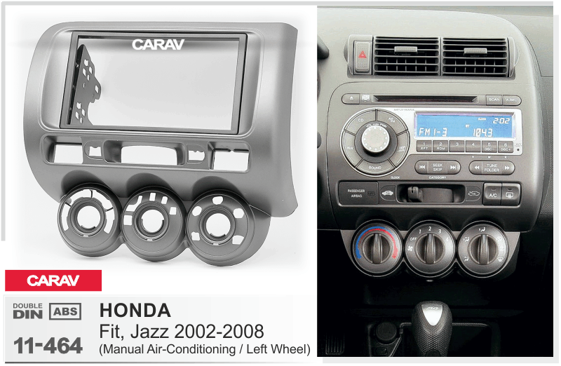 HONDA Fit, Jazz, City 2002-2008   maki mudelikohane paigaldusraam  CARAV 11-464