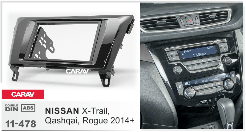 NISSAN X-Trail, Qashkai, Rogue 2014+  maki mudelikohane paigaldusraam  CARAV 11-478