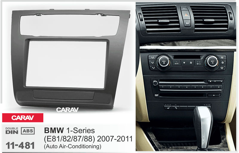 BMW 1-Series (E81, 82, 87, 88) 2007-2011  merkkikohtainen soitin asennuskehys  CARAV 11-481