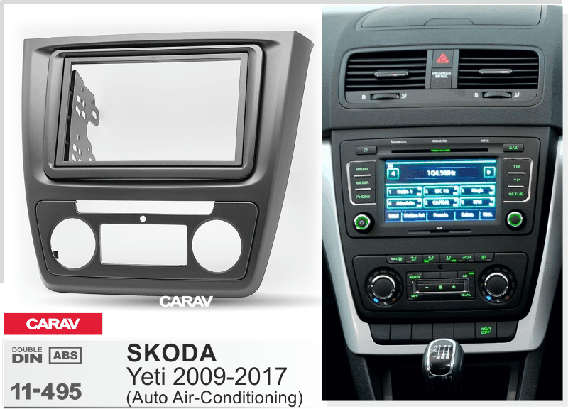 SKODA Yeti 2009-2017  Car Stereo Facia Panel Fitting Surround  CARAV 11-495