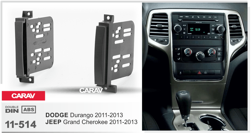 JEEP Grand Cherokee 2011-2013 / DODGE Durango 2011-2013  merkkikohtainen soitin asennuskehys  CARAV 11-514