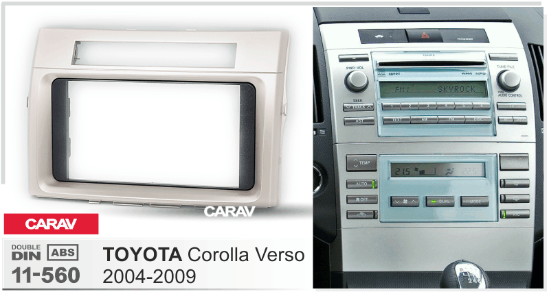 TOYOTA Corolla Verso 2004-2009  maki mudelikohane paigaldusraam  CARAV 11-560