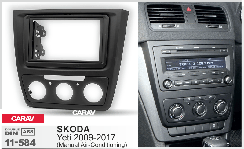 SKODA Yeti 2009-2017  Car Stereo Facia Panel Fitting Surround  CARAV 11-584
