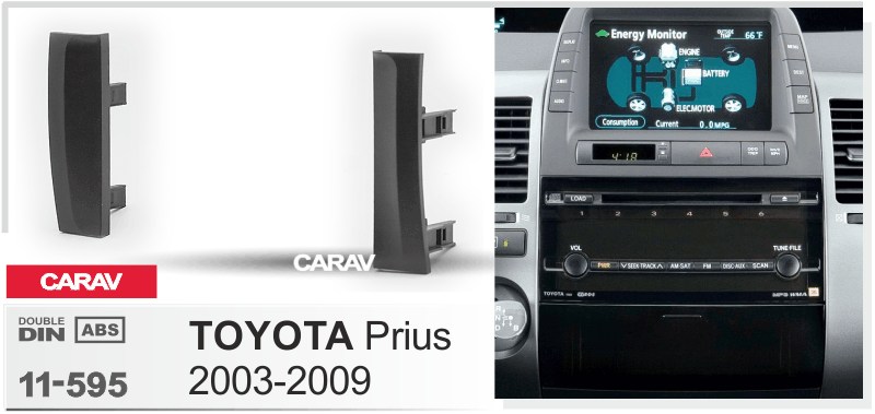 TOYOTA Prius 2003-2009  Car Stereo Facia Panel Fitting Surround  CARAV 11-595