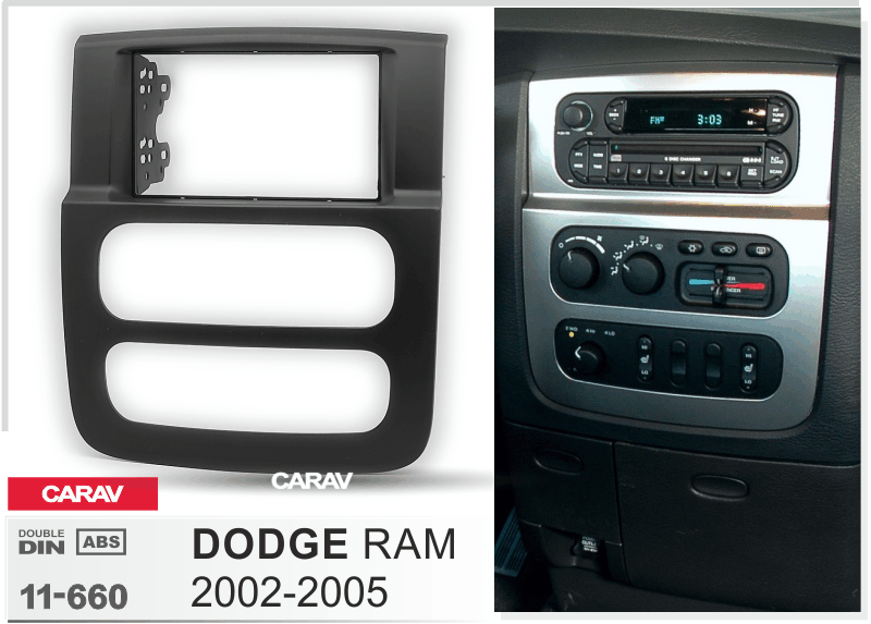 DODGE RAM 2002-2005  merkkikohtainen soitin asennuskehys  CARAV 11-660