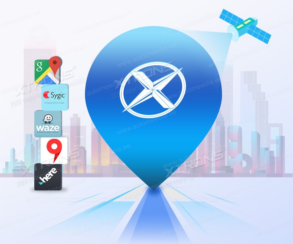 XTRONS 2 DIN  GPS navigointi maps waze ym