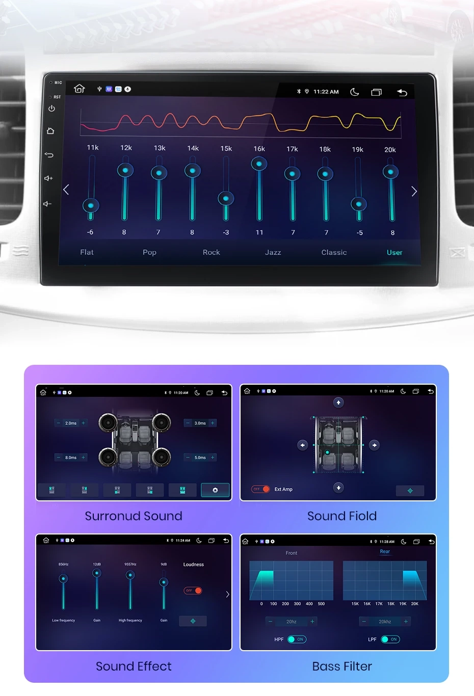 Automedia XTVW92C Automedia XTVW92C  DSP digitālā skaņas apstrādes sistēma izbaudiet izcilu audio pieredzi