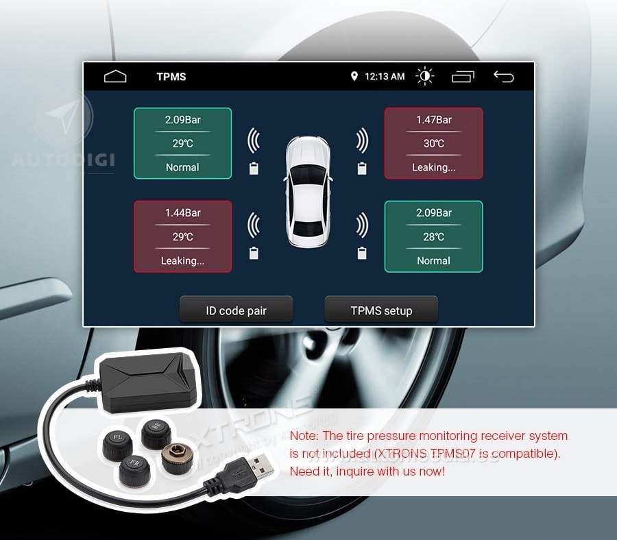 TPMS rehvirõhu monitooringu kontroll süsteem XTRONS pbx seeria multimeedia keskus android autonavi dvd gps soitin naviradio