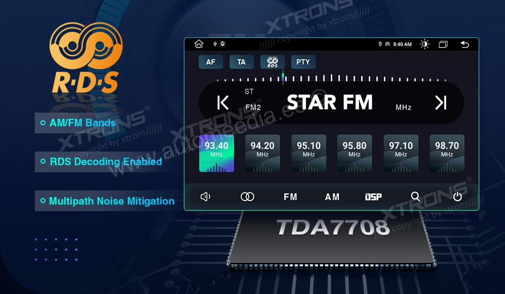 XTRONS Audi  FM RDS raadio ja USB multimedia soitin