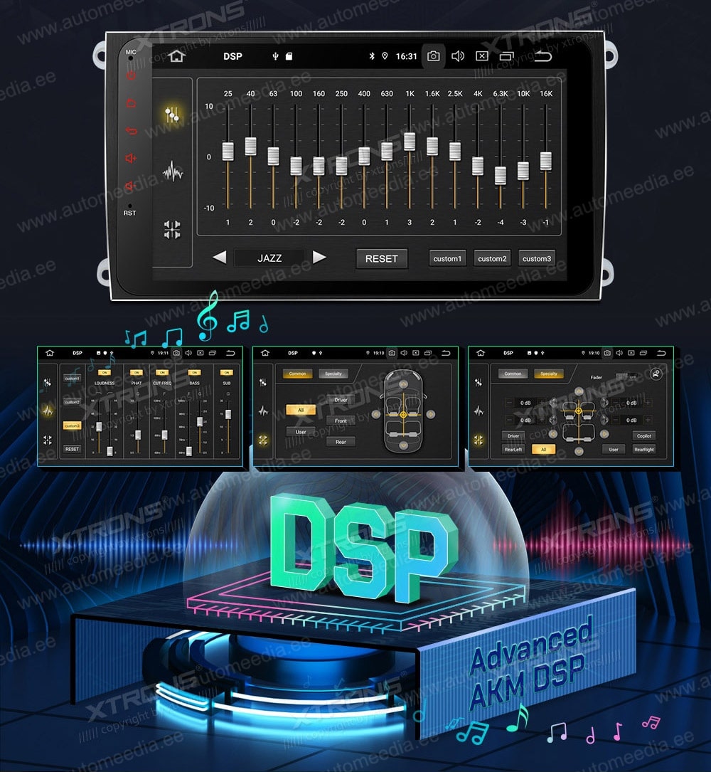 XTRONS 2 DIN  DSP digitaalinen ääniprosessori