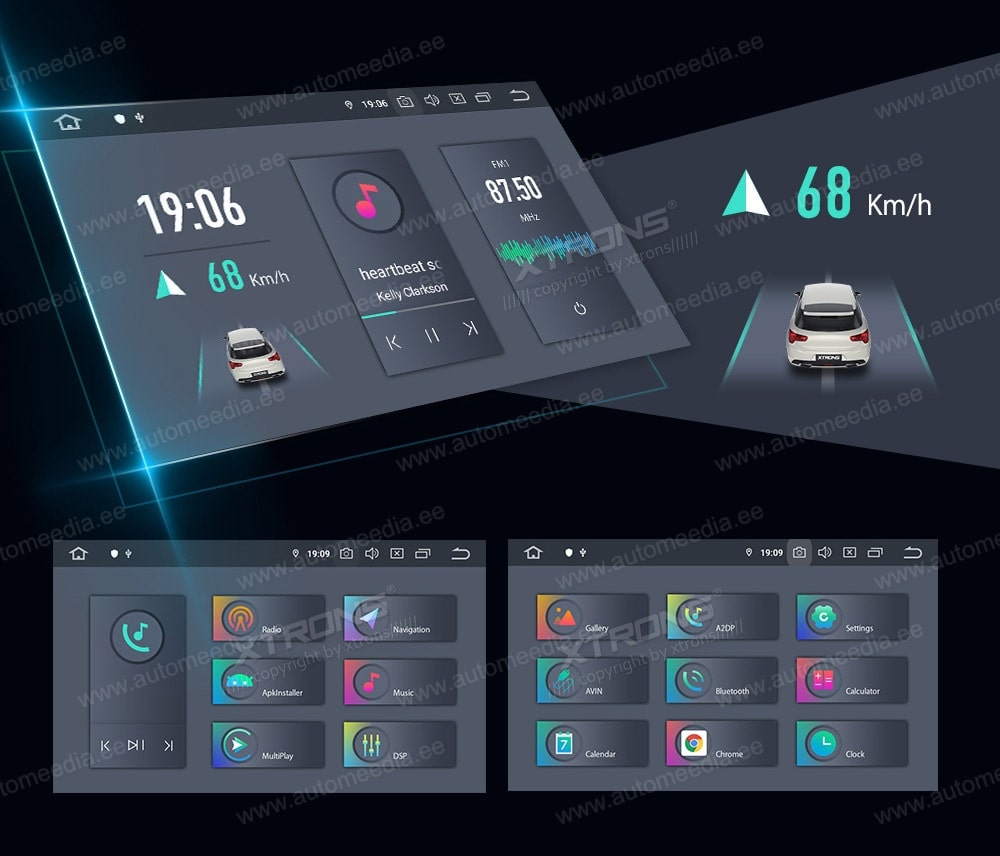 XTRONS 2 DIN  auto näyttösoitimen käyttöliittumä