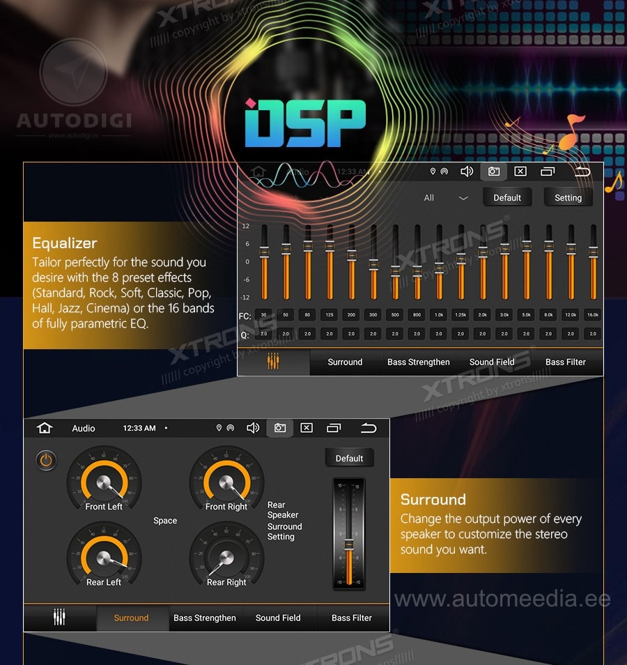 Ford C-Max | S-Max | Galaxy | Focus | Transit (2005-2011)  XTRONS PSF72QSFA_S XTRONS PSF72QSFA_S DSP Цифровой звуковой процессор