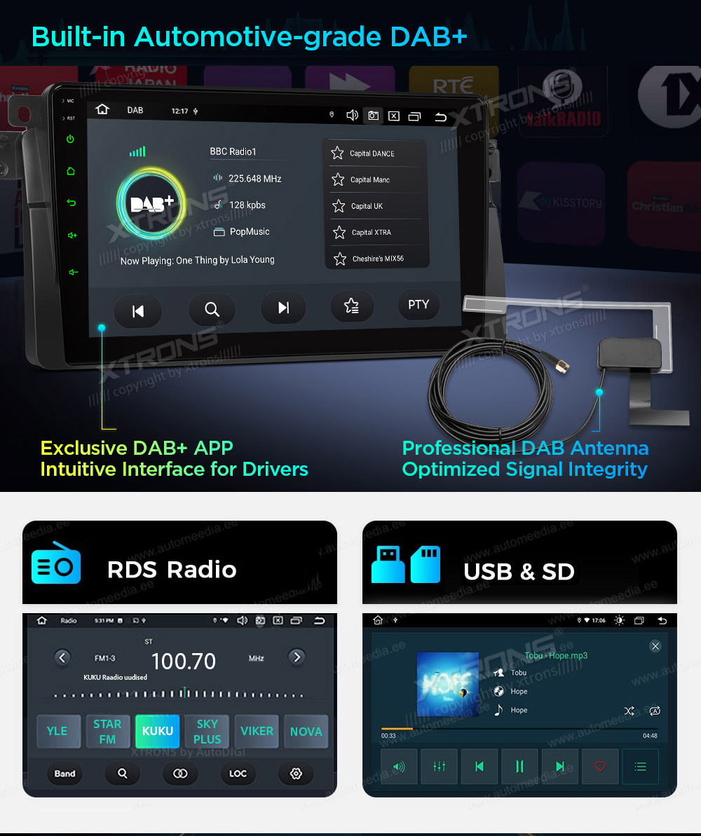 XTRONS PXP94M164GDAB XTRONS PXP94M164GDAB FM radio and USB SD player