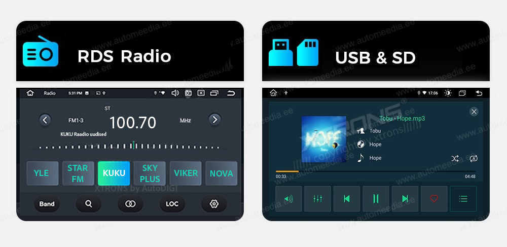 XTRONS TX123GS XTRONS TX123GS FM radio and USB SD player
