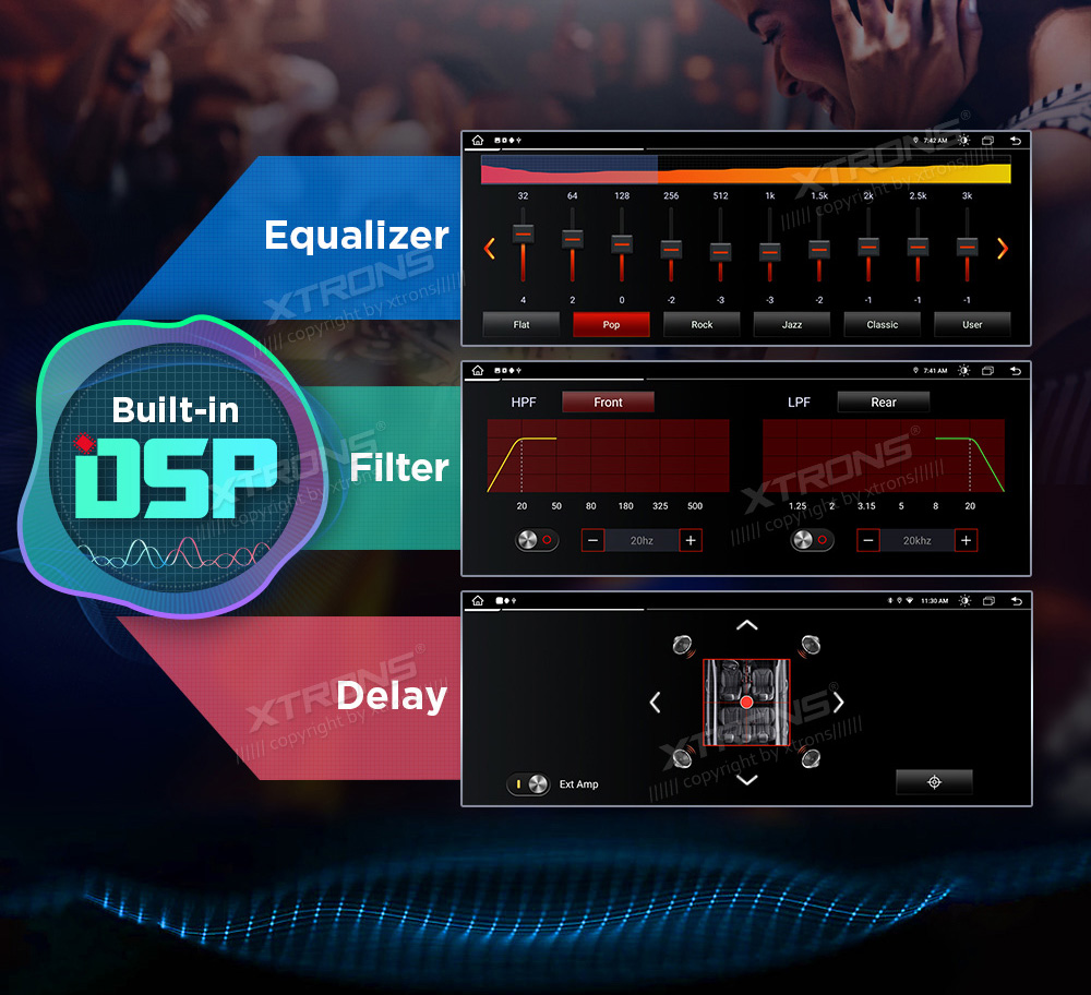 XTRONS QAM1250M12BL XTRONS QAM1250M12BL DSP digitaalne heliprotsessor