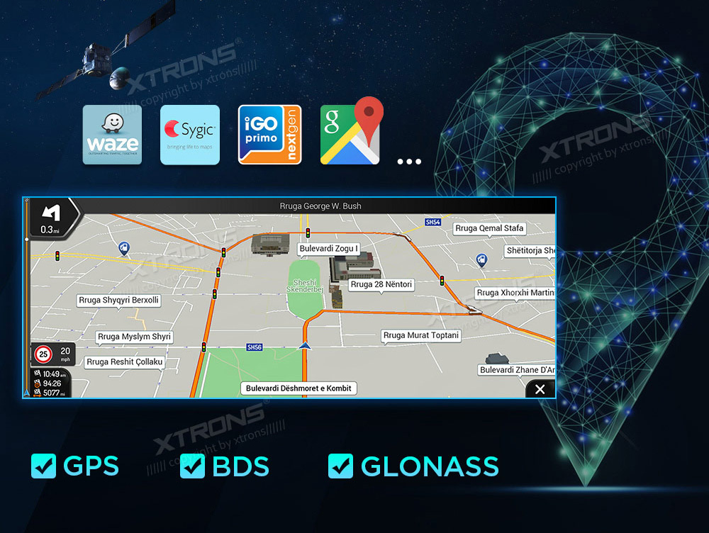 XTRONS QAM1250M12CLS XTRONS QAM1250M12CLS GPS offline ja online navigaator