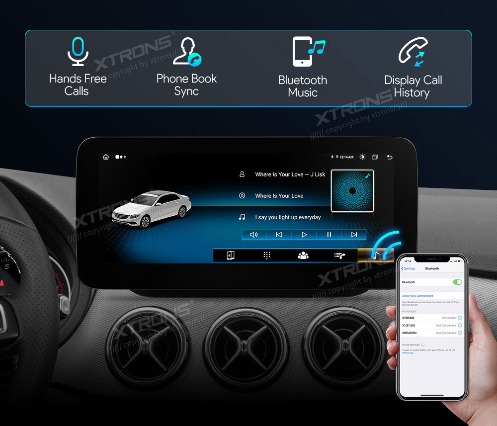 Mercedes-Benz E-Class Coupe (2013-2014) | C207 | NTG4.5 | NTG4.7  XTRONS QAM1245M12ECL XTRONS QAM1245M12ECL Свободные руки Hands Free и HD-музыка