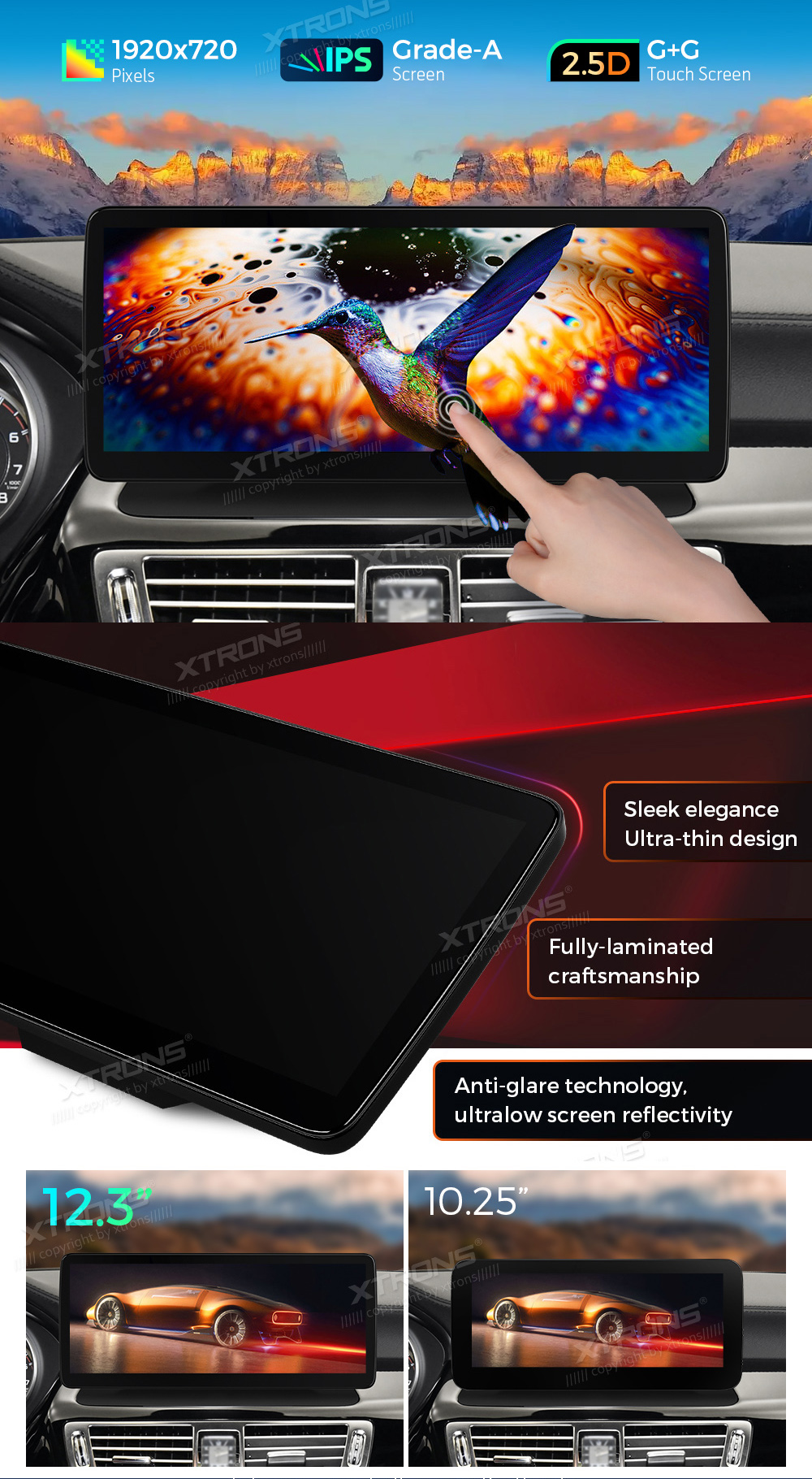Mercedes-Benz E-Class (2015-2016) | W212 | NTG5.1 | NTG5.2  XTRONS QLM2250M12EL XTRONS QLM2250M12EL Сенсорный экран 1080P Full HD