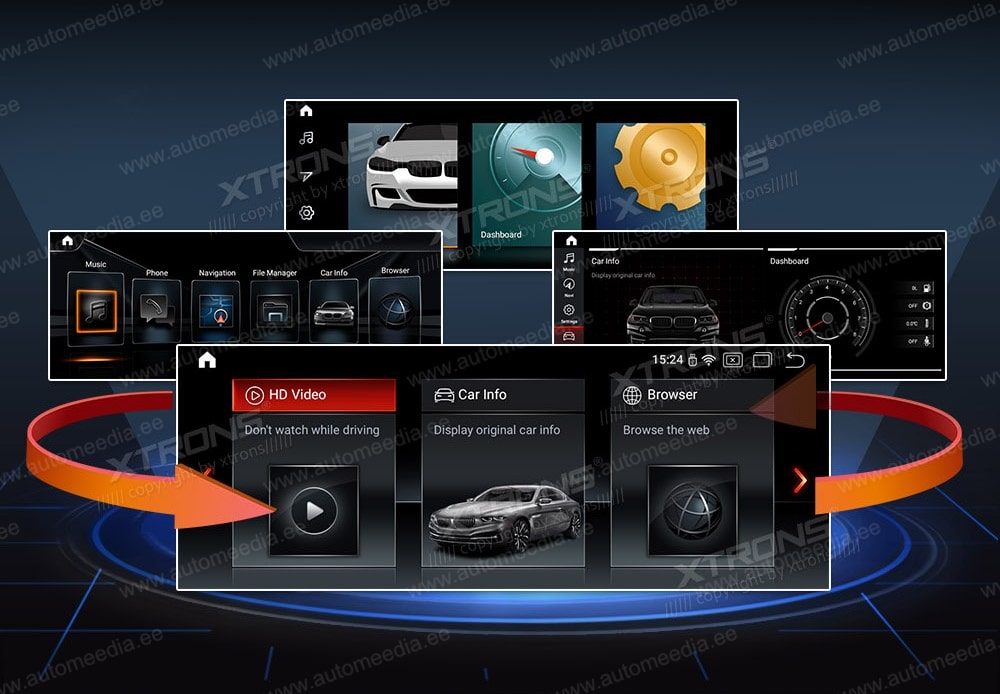 BMW 1. ser. E81 | E82 | E87 | E88 (2004-2012) w/o orig. screen  XTRONS QPB1287UN_L XTRONS QPB1287UN_L UI design of user interface