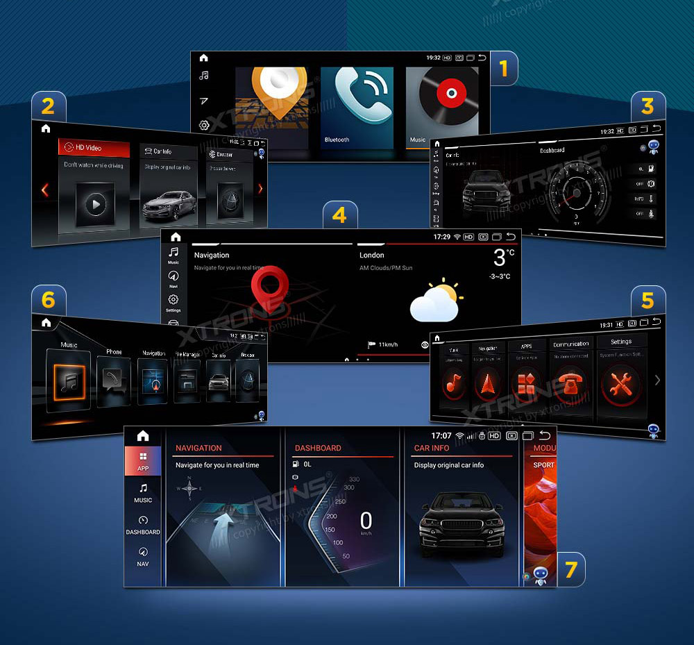 BMW X1 E84 (2009-2015) iDrive CIC XTRONS QXB22X1UNP XTRONS QXB22X1UNP UI design of user interface