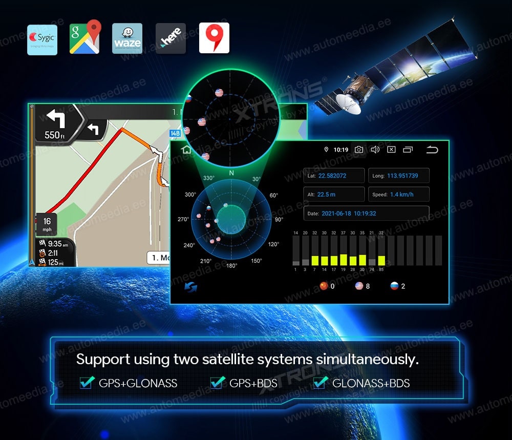 Kia Sorento 2 XM 2009 - 2012  Automedia WTS-9541 Automedia WTS-9541  GPS navigācija ar tiešsaistes kartēm
