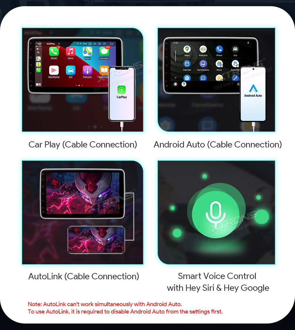2 DIN XTRONS TL10L XTRONS TL10L iPhone к CarPlay