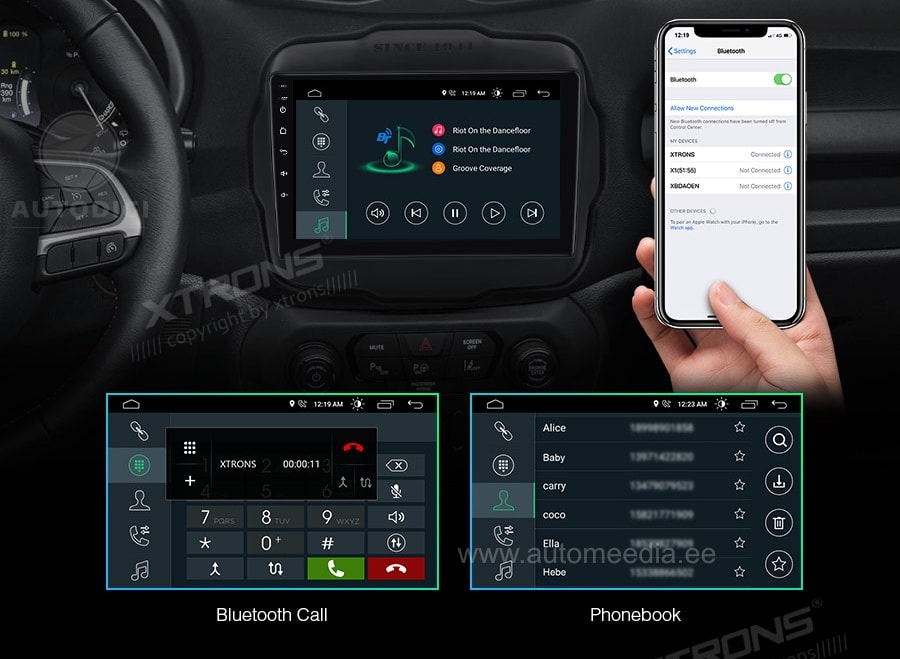 XTRONS Mercedes-Benz  kädet vapaana Hands free puhelut & musiikin striimaus