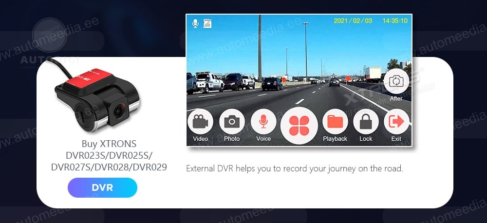 Fiat 500 (2016-2021)  XTRONS PE72500FL XTRONS PE72500FL DVR Helps you record your journey on the road
