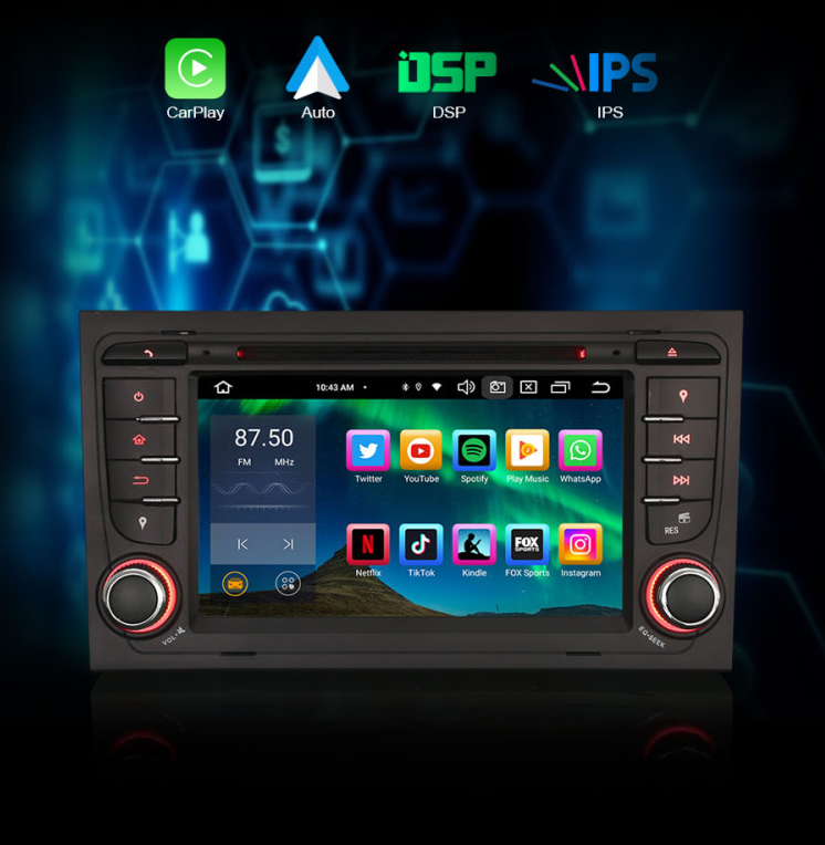 Automedia ES8506A  Auto multivides GPS atskaņotājs ar pielāgotu dizainu