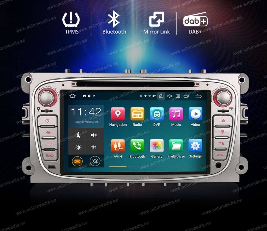 Ford Mondeo | Kuga | Focus II | Galaxy II | S-Max (2005-2011)  Automedia ES8109FS merkkikohtainen Android GPS multimedia näyttösoitin