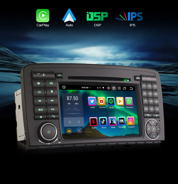 Automedia ES8581R  Auto multivides GPS atskaņotājs ar pielāgotu dizainu