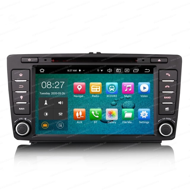 Sæt ud via slot Skoda Octavia | Yeti (2008-2013) Universal Car Multimedia Player Android 10  with GPS Navigation | 8" inch | 4Gb RAM | 64 Gb ROM | DVD Player | wired  CarPlay built-in @ automeedia