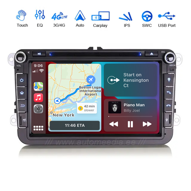 VW Passat B6 | B7 | Multivan | Transporter T5 | T6 | Amarok | Tiguan | Touran | Sharan Android 12 | auto GPS radio ja multimedia näyttösoitin