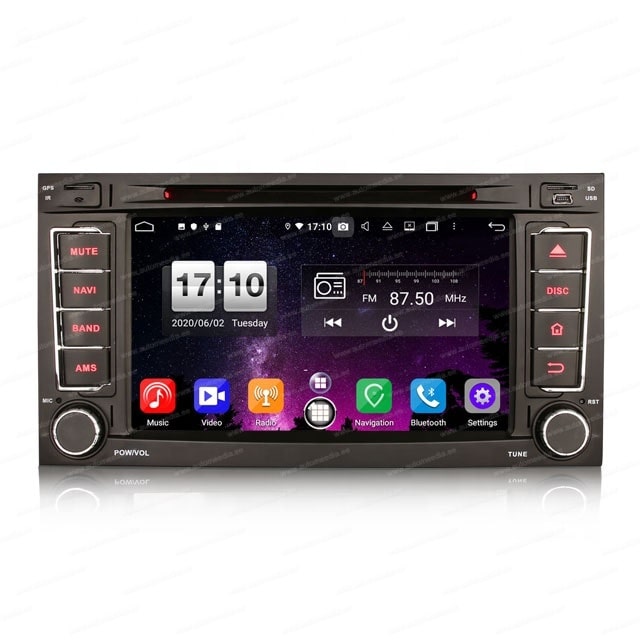 VW Touareg | Multivan | Transporter | (2004-2010) Mudelipõhine Android 10 auto GPS multimeediakeskus | 7" tollise ekraaniga | 4Gb RAM | 64 Gb ROM | DVD mängijaga naviraadio | Apple CarPlay USB kaabliga