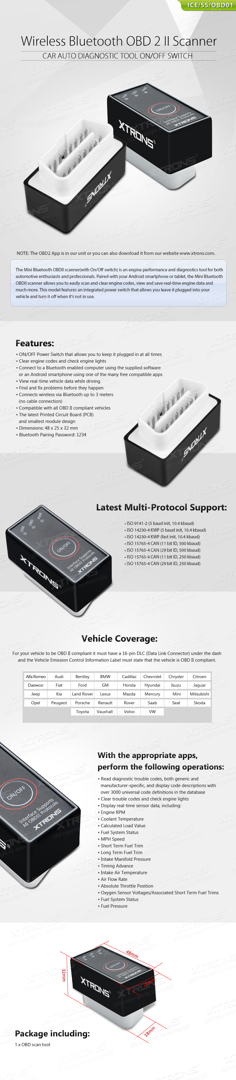 ELM327 auto OBDII bluetooth diagnostikaadapter android seadmetele