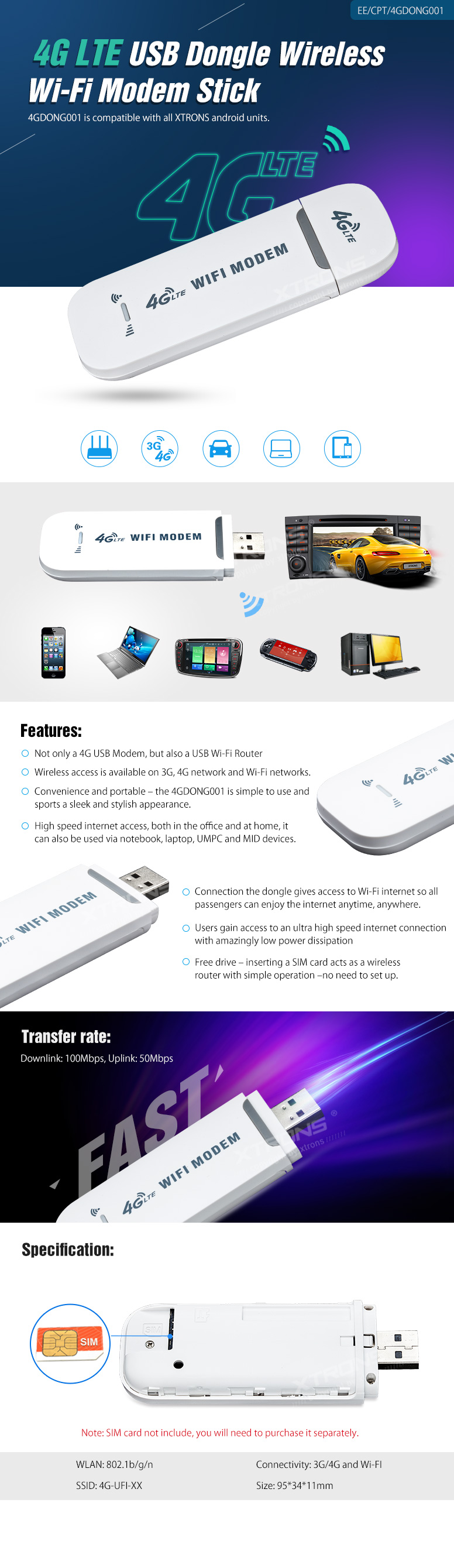 4G USB toitega WiFI ruuter