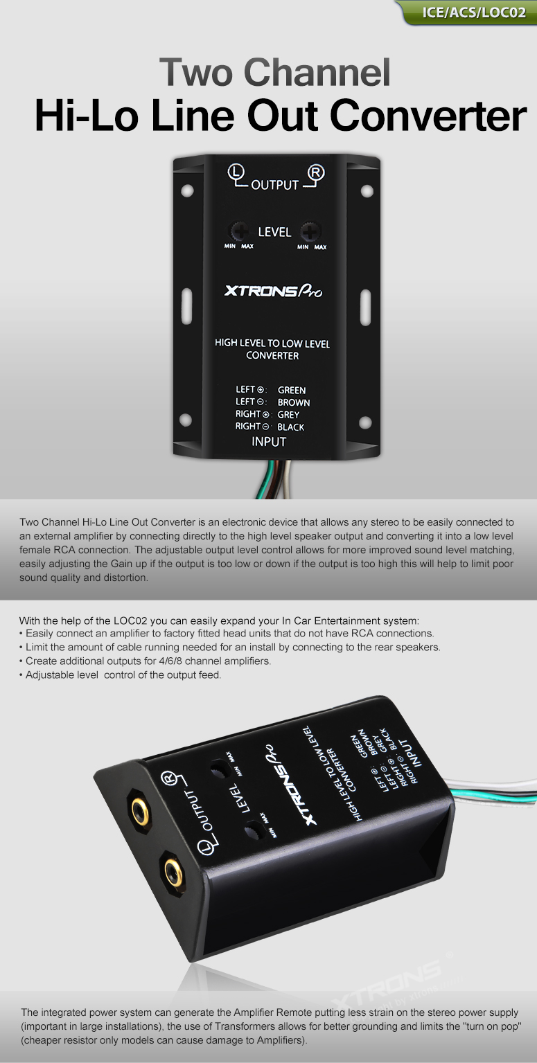 Hi-Lo konverter Xtrons LOC02