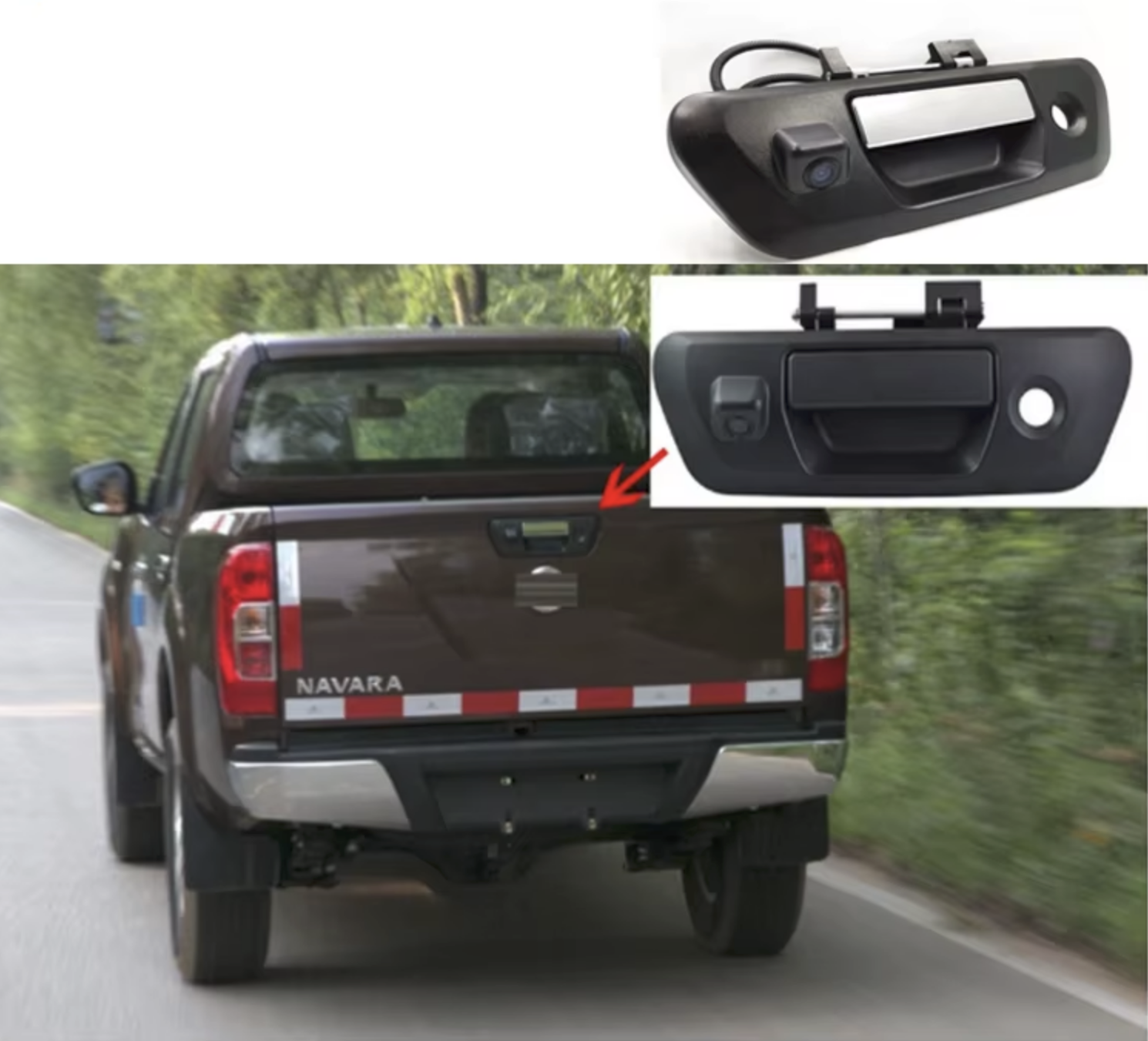 Nissan Navara tagaluugi käepidemega AHD Tagurduskaamera