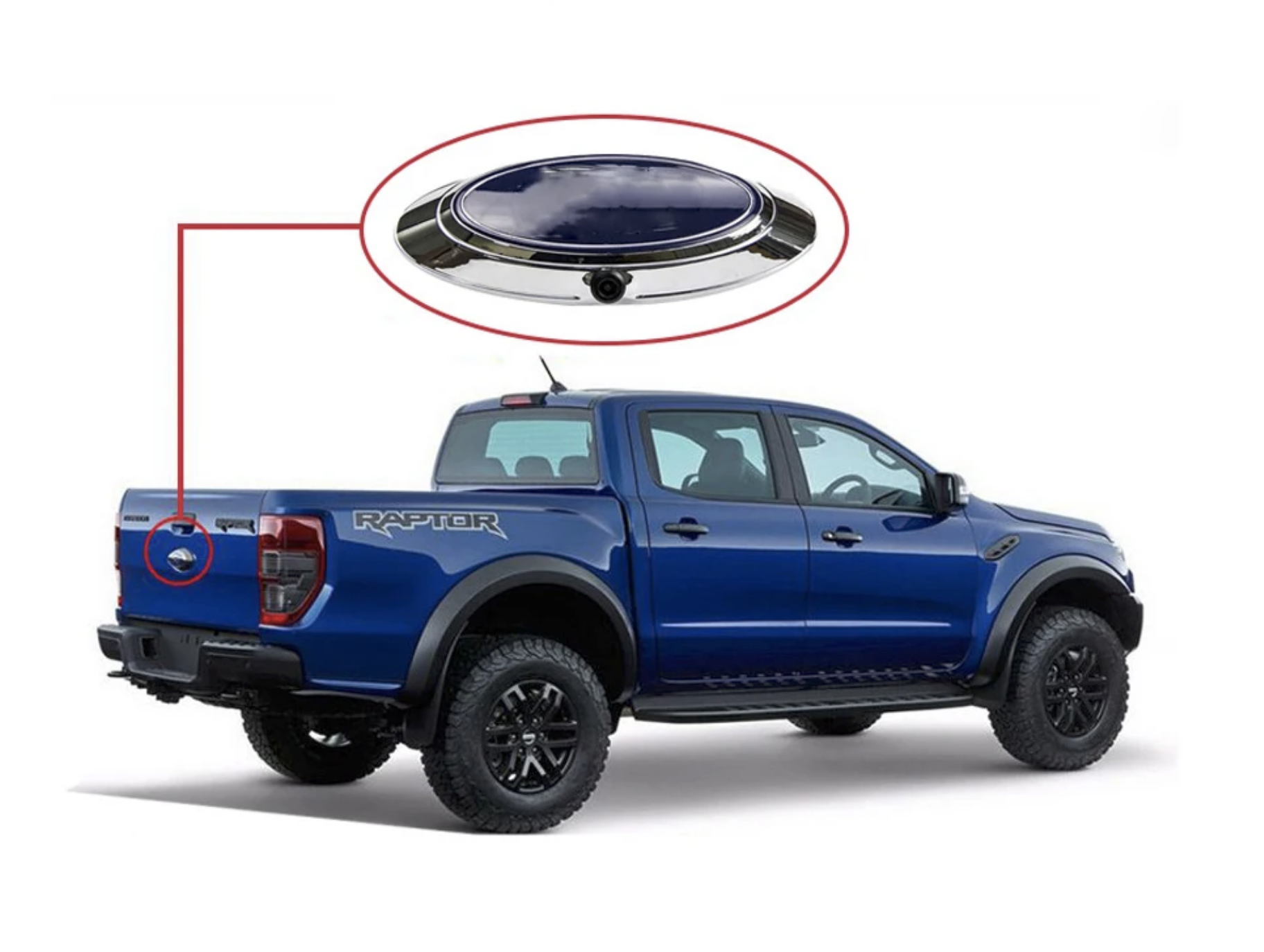 Ford Ranger Explorer T6 tagaluugi käepidemega AHD Tagurduskaamera