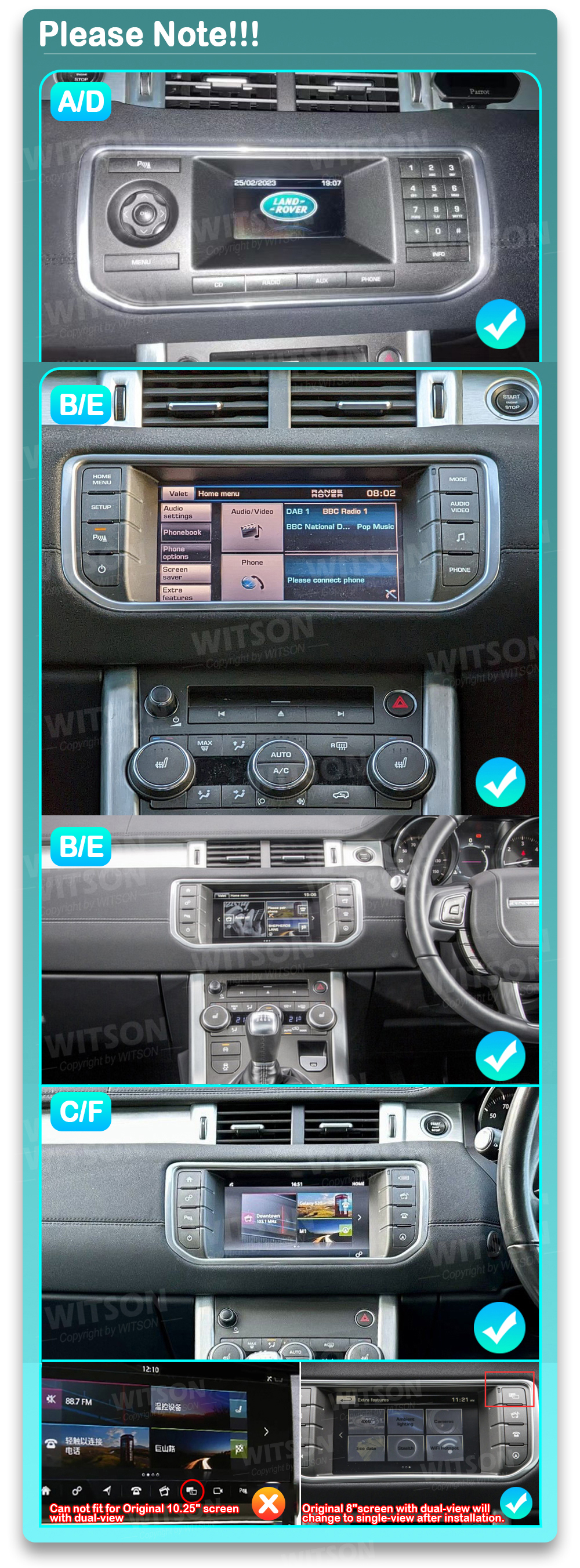 Range Rover Evoque (L538) 2012-2018 3220M raadio sobivus autole
