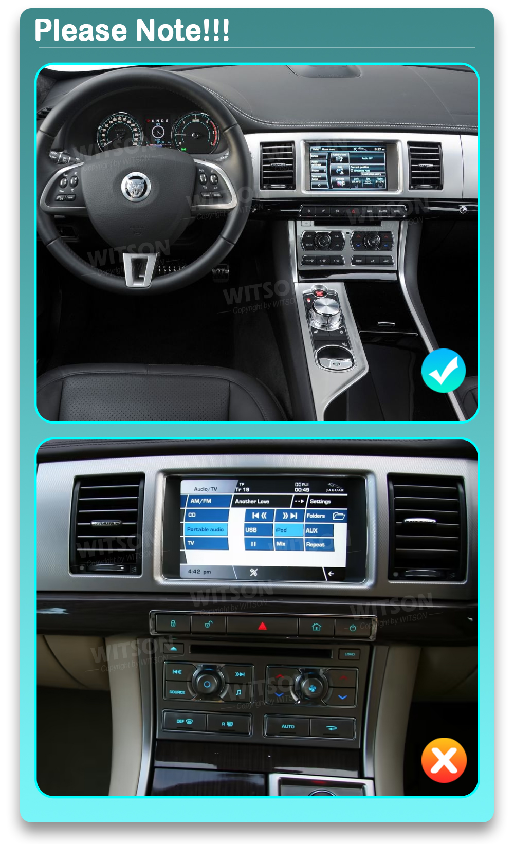 Jaguar XF 2012 - 2015 (BOSCH UNIT) Android 13 / 14  | GPS autoraadio ja multimeedia keskus