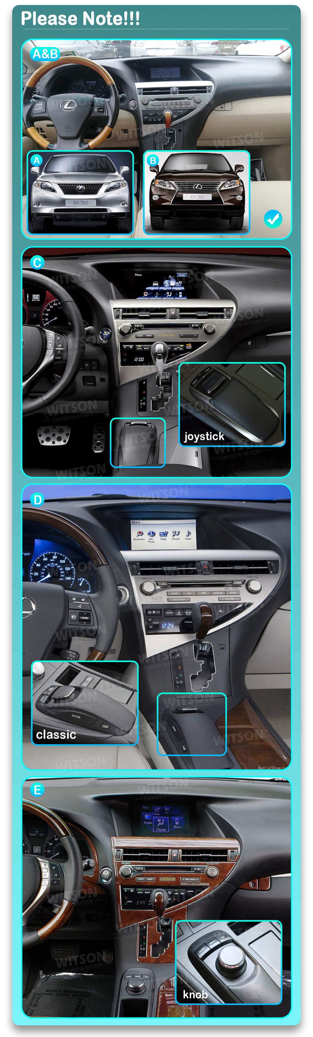 Lexus RX 2009-2015   3603 raadio sobivus autole
