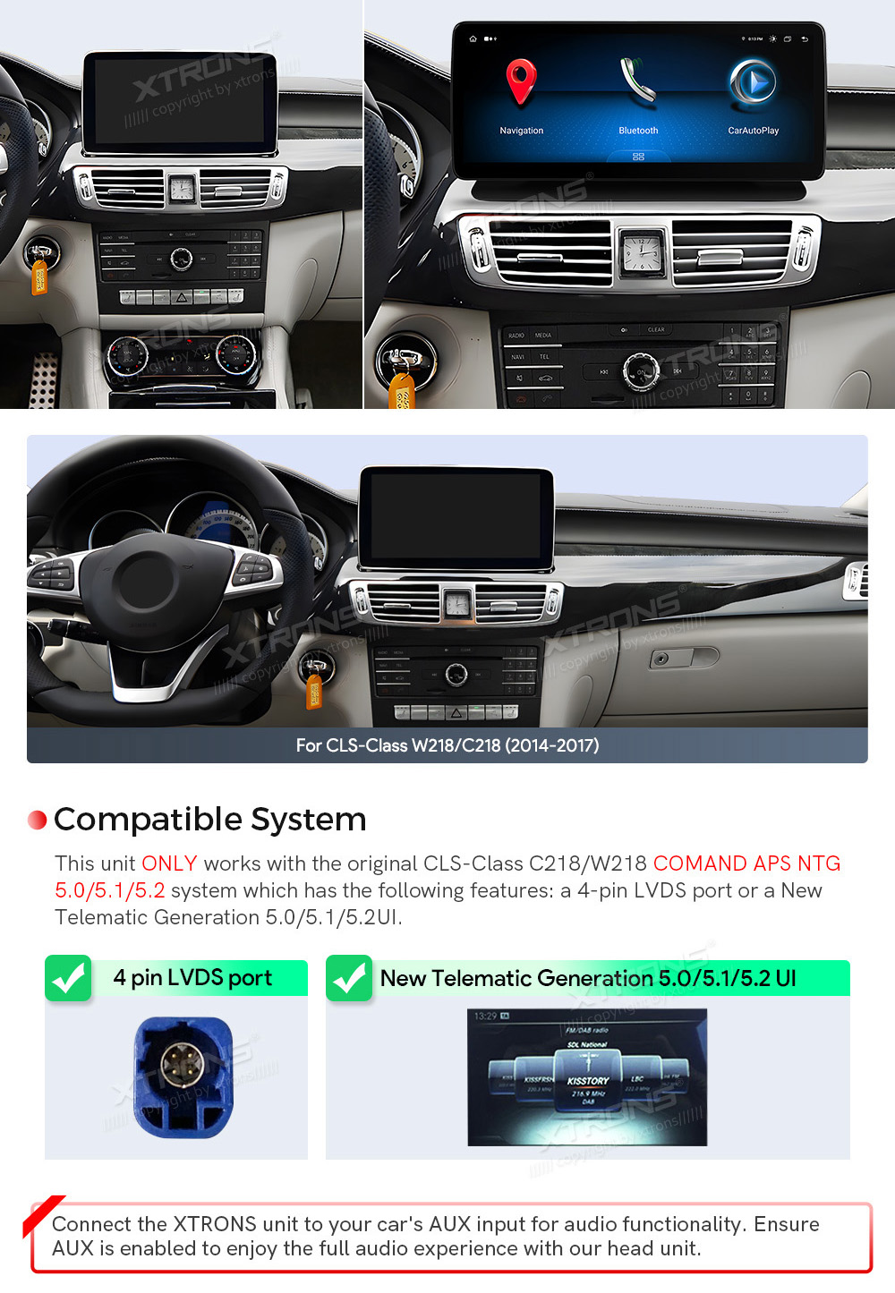 Automedia Mercedes-Benz  mallikohtaisen multimediaradion soveltuvuus autoon