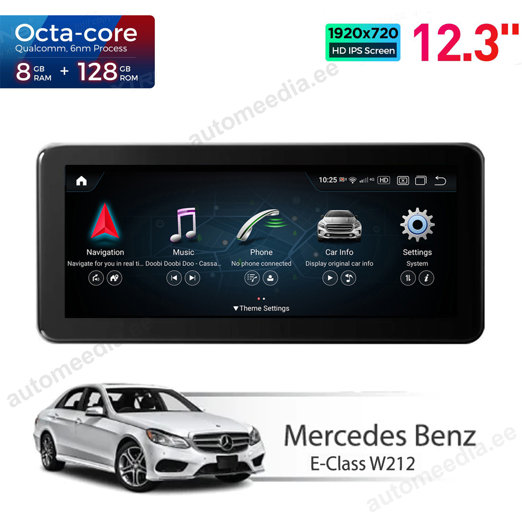 8+128Gb | 12.3" | Mercedes-Benz E-Class (2013-2014) | W212 | NTG4.5 | NTG4.7 Android 13 auto GPS radio ja multimedia näyttösoitin