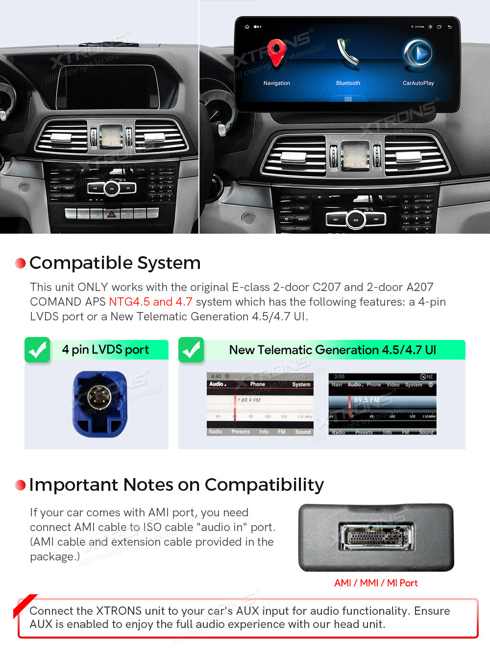 Automedia EW-BZQH8E-W-NTG45Y Automedia EW-BZQH8E-W-NTG45Y raadio sobivus autole