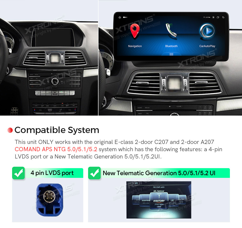Automedia Mercedes-Benz  mallikohtaisen multimediaradion soveltuvuus autoon