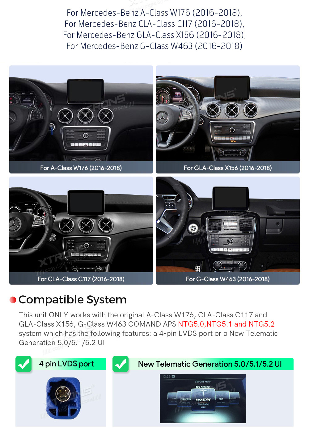 Automedia Mercedes-Benz  mallikohtaisen multimediaradion soveltuvuus autoon