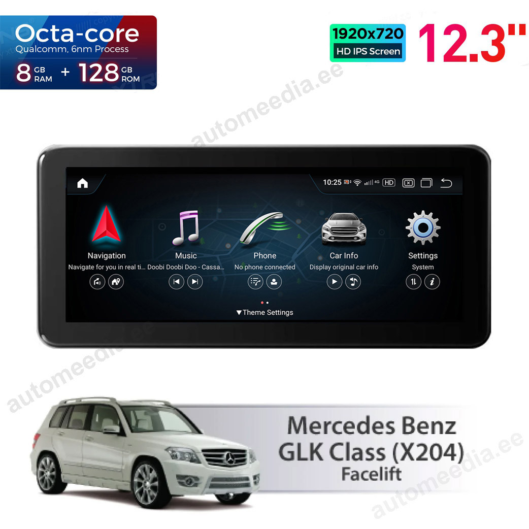 8+128Gb | 12.3" | Mercedes-Benz GLK Class X204 | 2013 - 2015 (NTG4.5) Android 13 GPS autoraadio ja multimeedia keskus