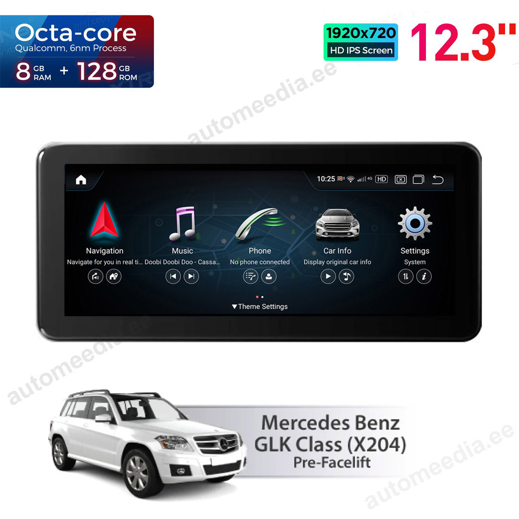 8+128Gb | 12.3" | Mercedes-Benz GLK Class X204 | 2008 - 2012 (NTG4.0) Android 13 auto GPS radio ja multimedia näyttösoitin